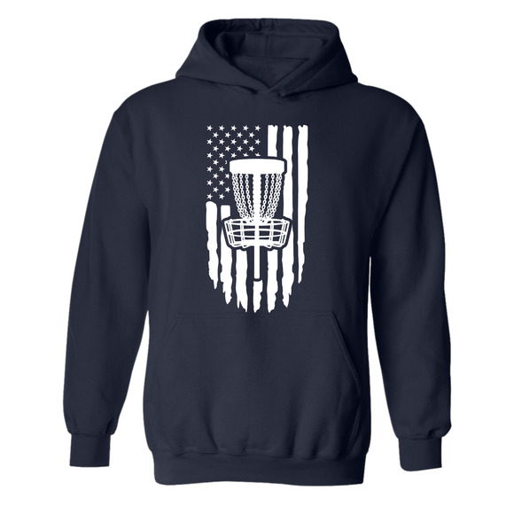 Disc Golf Hoodie PATRIOTIC AMERICAN Flag Discgolfing Sweatshirt - Picture 10 of 11
